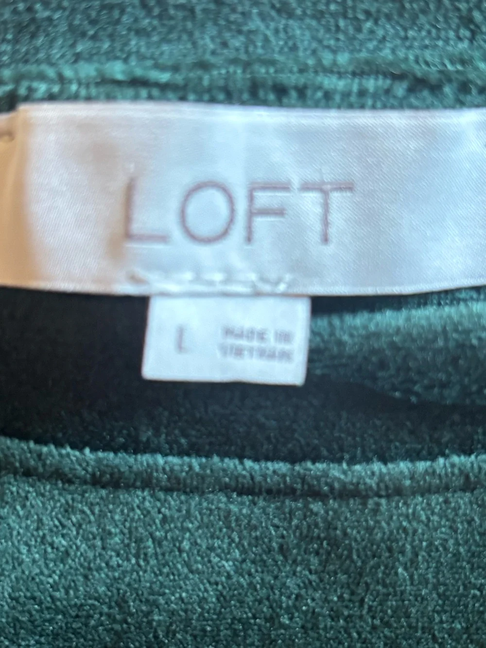 LOFT Green Velour Puff Sleeve Blouse Dark Emerald Holiday Velvet L Whimsygoth
